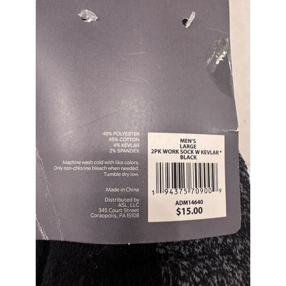 2- Alpine Design Wool Socks Ragg With Kevlar Size Large 9-12 Black NWT Gray Blac - Picture 4 of 5